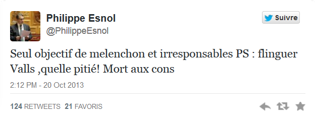 "Mort aux cons ! " lance au PS le sénateur-maire socialiste de Conflans, Philippe Esnol E11