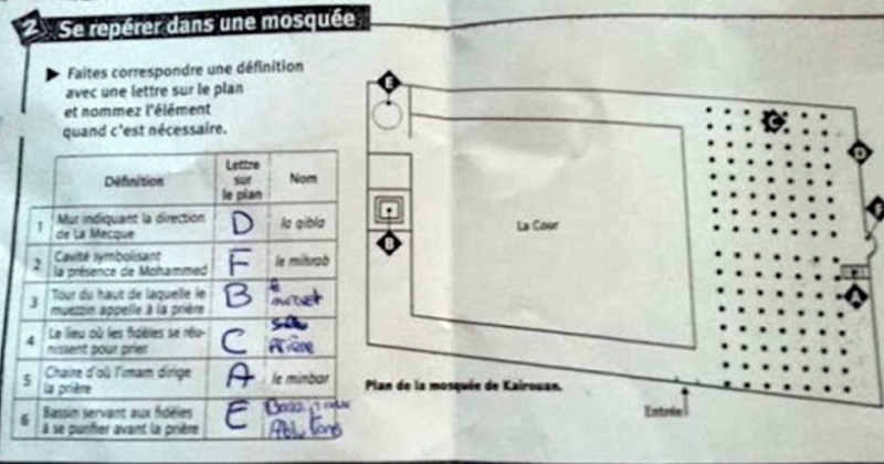 France : on enseigne aux classes de 5e à trouver la direction de la Mecque pour les prières !!!!! Islam-11