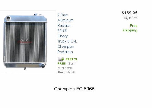 radiator - wanted a used radiator g10 panel 6 cyl Alumin11