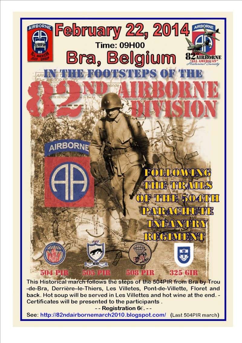 In the footsteps of the 82nd Airborne Division, 22 Février 2014, BRA, BELGIQUE. Poster11