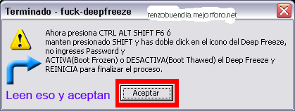 Desactivar Deep Freezer 42tw110