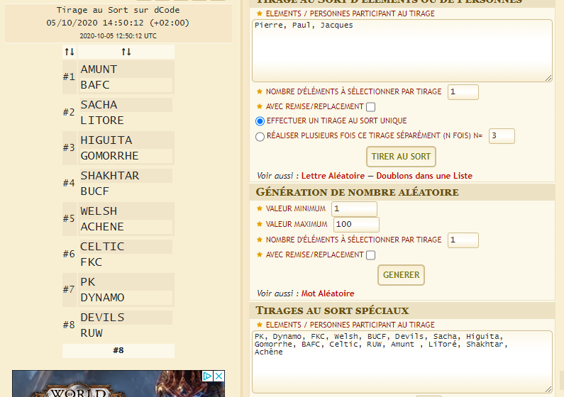Tirage au sort