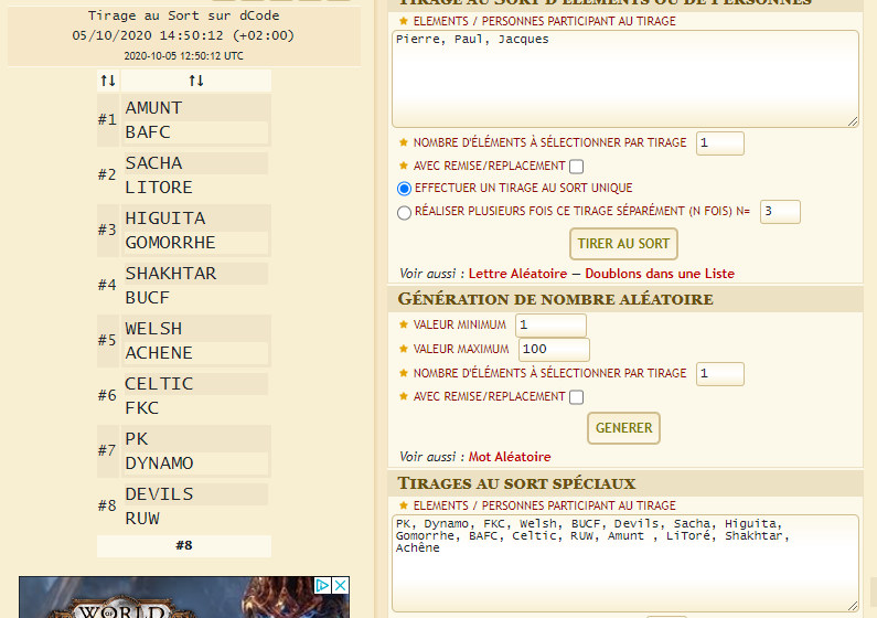 Tirage au sort  Tirage10