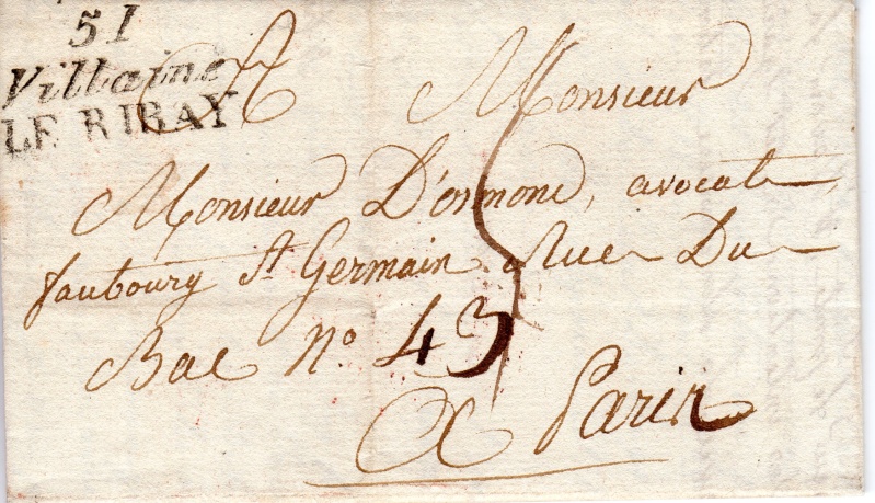 les marques postales des bureaux de distribution de 1819 à 1858 dites "cursives" Villai10