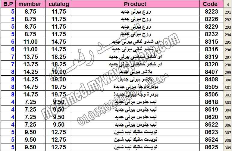 قائمة أسعار منتجات ماي واي في كتالوج ابريل 2014 ~~ بسعر الكتالوج ... بسعر العضويه ... عدد النقاط ~~  16_uoo11
