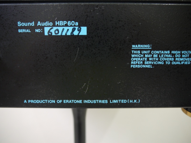 Sound Audio HBP-60a Tube Hybrid Power Amplifier (Sold) P1030142