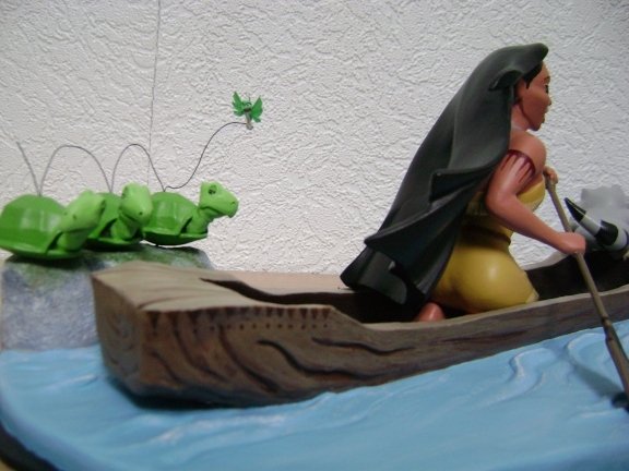 Sculpture de Diablo : "Au détour de la rivière" diorama - Disney Pocaho13