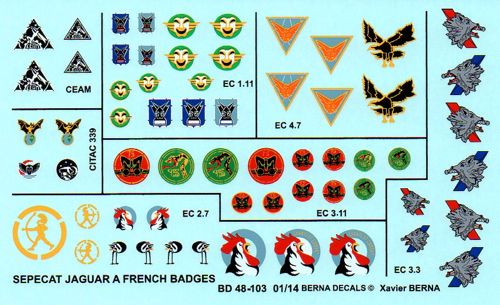 Décals badges JAGUAR A - 1/48 & 1/72 - part 1 Ber48110