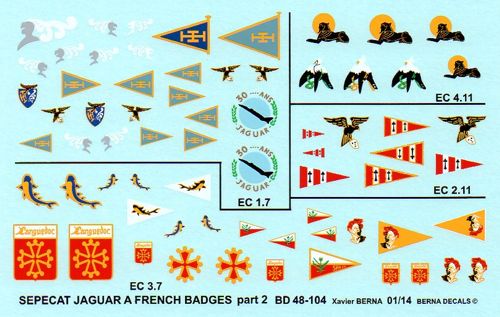Décals badges JAGUAR A - part 2 - 1/48 & 1/72 Ber48111