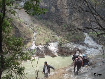 La Chine sac au dos (27) Yunnan: " Trek des Gorges-du-Tigre (虎跳峡) au Lugu-Hu (泸沽湖) " - Mise au point janvier 2014 Gorges13