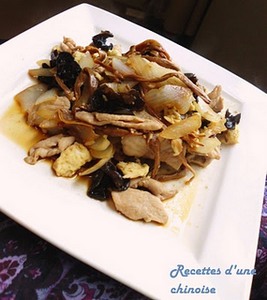 Cuisine chinoise : Porc aux fleurs de lys 木樨肉 mù xū ròu Rec410