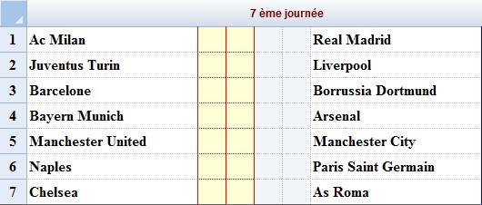 Calendrier match Aller  Journa16