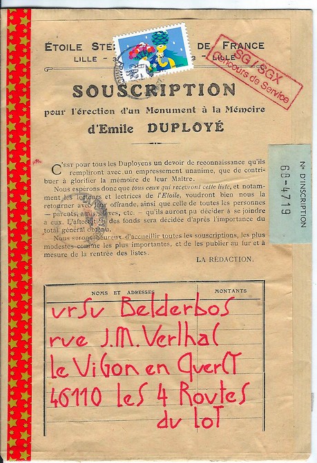 Boîte aux lettres d'Ursu du Lot 192