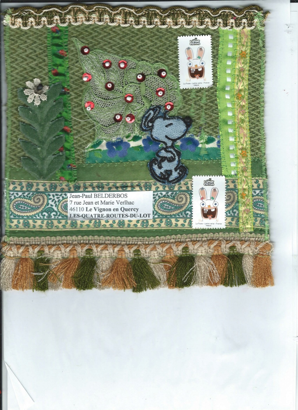 Série Mail Art tout en textile  Jamari10