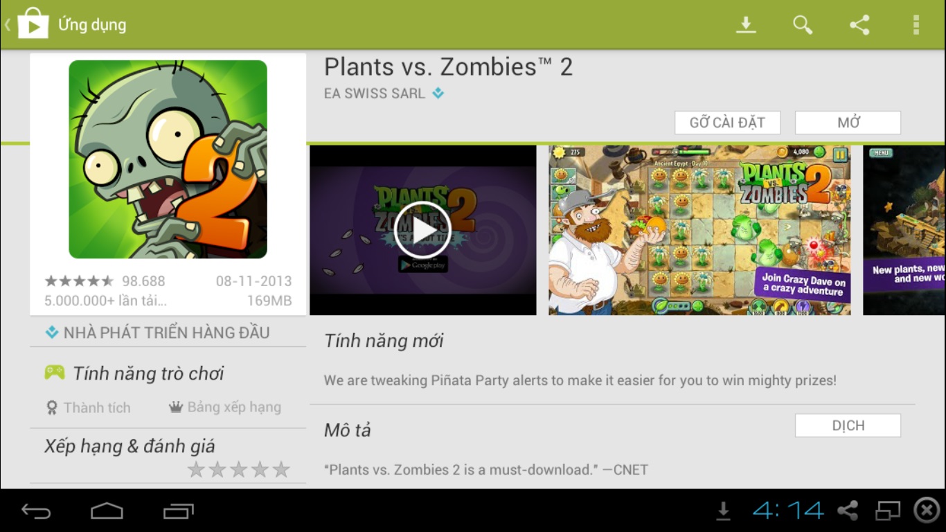Game Plants vs. Zombies 2 "tấn công" sang Android 310