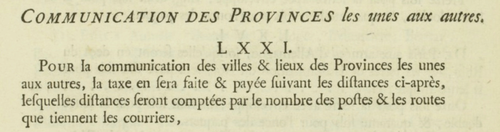 Tarif du 01/08/1759 : comment passer du nombre de postes à la distance exprimée en lieues Tarif-12