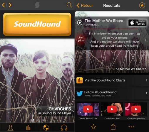Top pour la musique : Shazam cherche automatiquement les chansons, SoundHound est plus rapide Soundh10