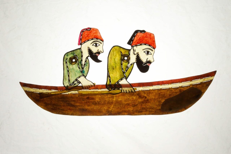 Barque en bois : jouet articulé de la maison Etma à Limoges. Karago10