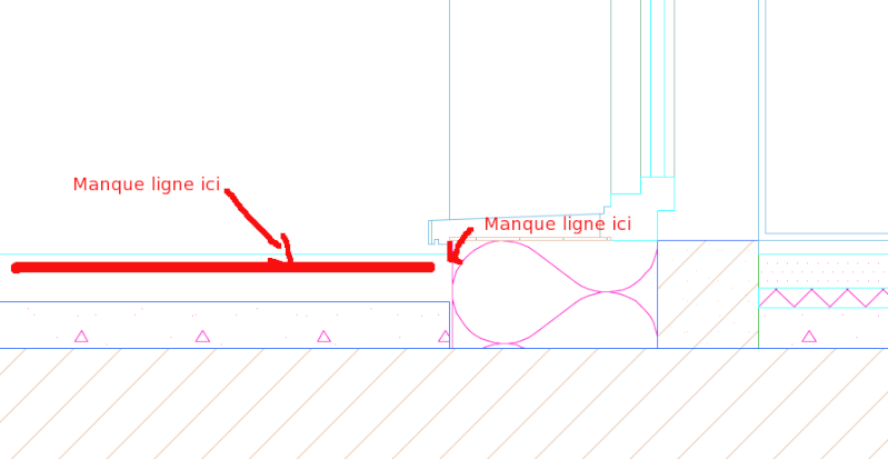 Dalle et mur en structure composite - affichage ligne de séparation - AC16 Ligne10