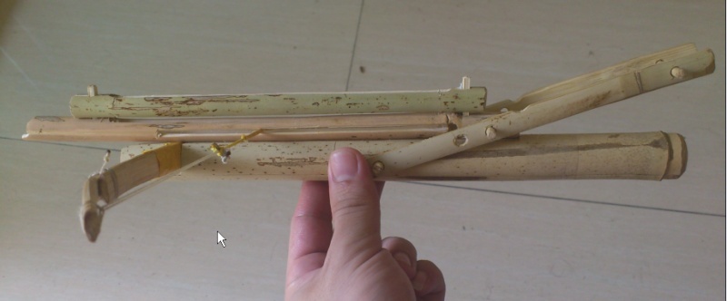 My personal bamboo crossbow in all:  Cho-Ko-Nu, Primitive crossbow, New crossbow trigger 2013-010