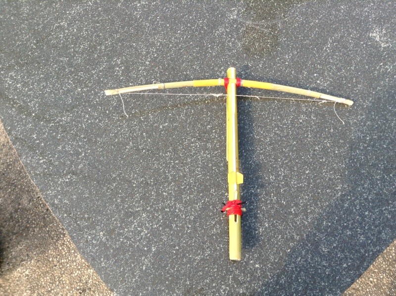 My personal bamboo crossbow in all:  Cho-Ko-Nu, Primitive crossbow, New crossbow trigger Img_0410