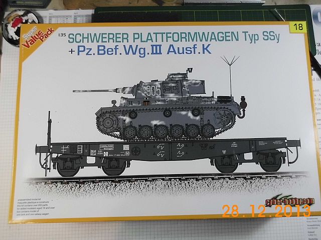 Dragon - Plattformwagen SSy Köln + Pz.Bef.WG III Ausf.K 1/35 - Fertig 149