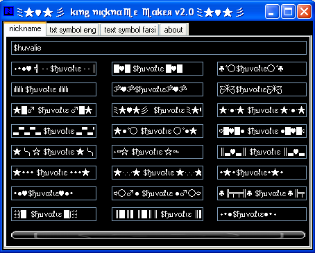   Netbuzz Nickname maker v2 coded By $huvalie@n.c Nik310