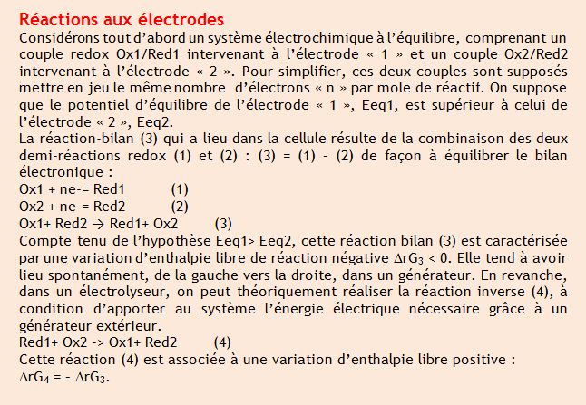 Cours : Aspects thermodynamique d'une cellule électrochimique Ec0210