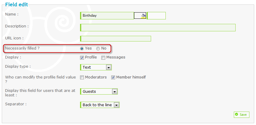 Enforcing registered members to show their date of birth Captu318