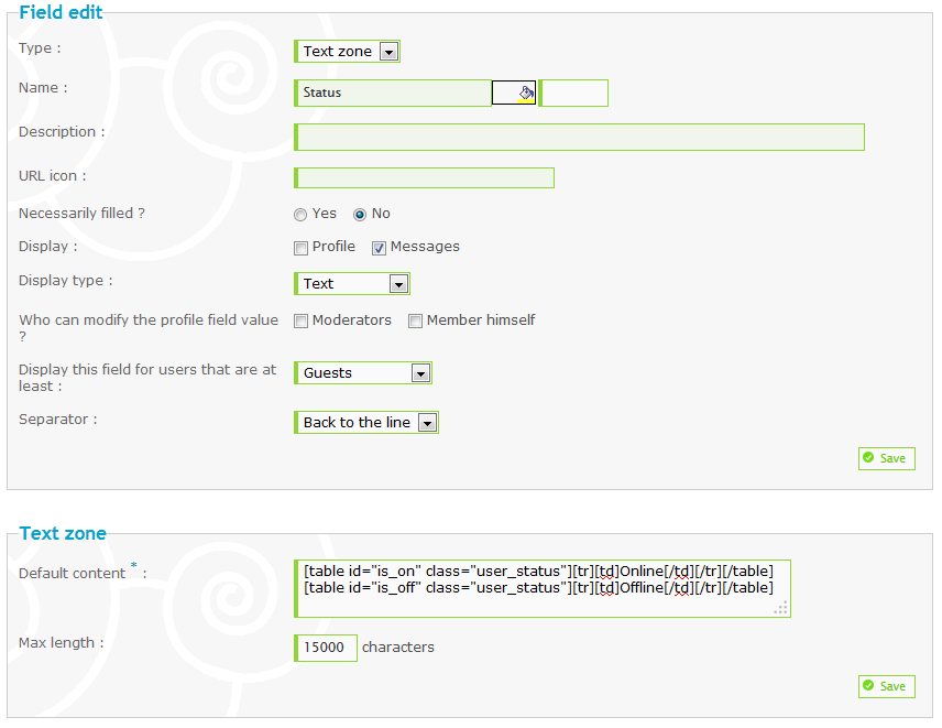 online - phpbb3 & invision : Indicate the online status of a user in a profile field Captu458