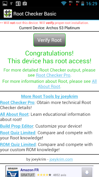 [TUTO][ROOT + RECOVERY] Comment rooter (unrooter) et installer le CWM Recovery custom sur le Archos 50 Platinum [30.10.2013] Screen25