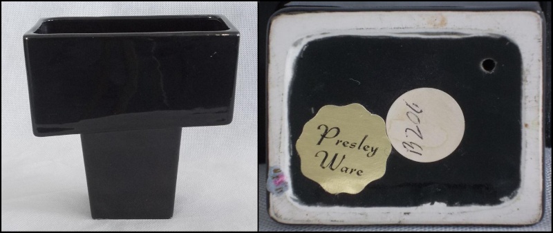 Titian Presley Ware White Crackle Glaze Planter, Black B206,Two Brown Vases Dscn0811