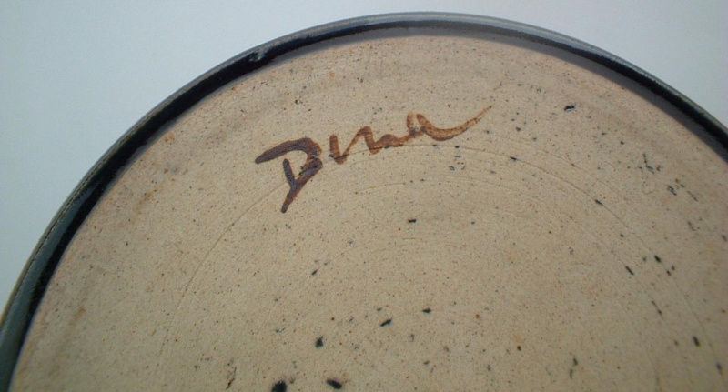 Studio Pottery Lizard Candlestick signed Dina?  Marks138
