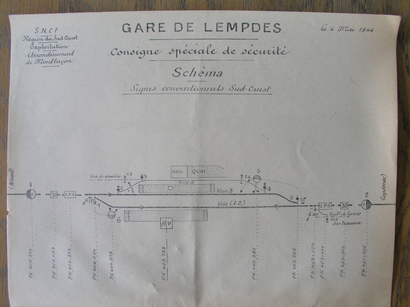 Gares de V.U "voie de gauche type Sud-Ouest" Lempde10