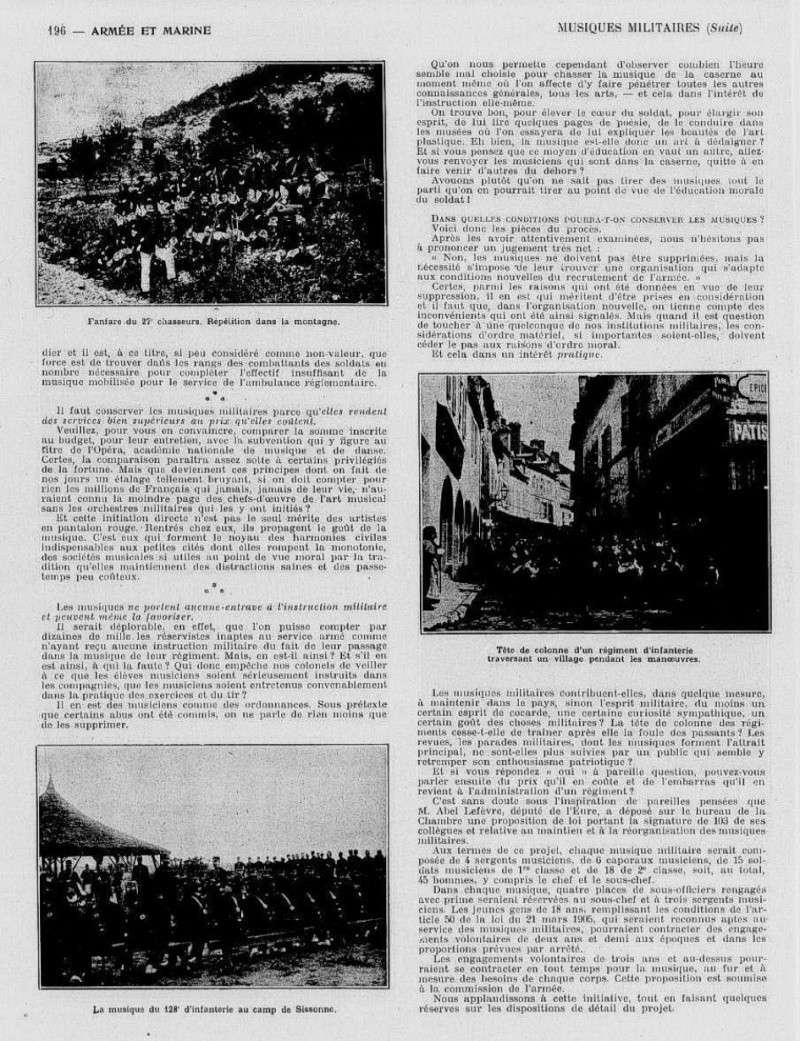 France : effectifs des musiques régimentaires 1908_l12