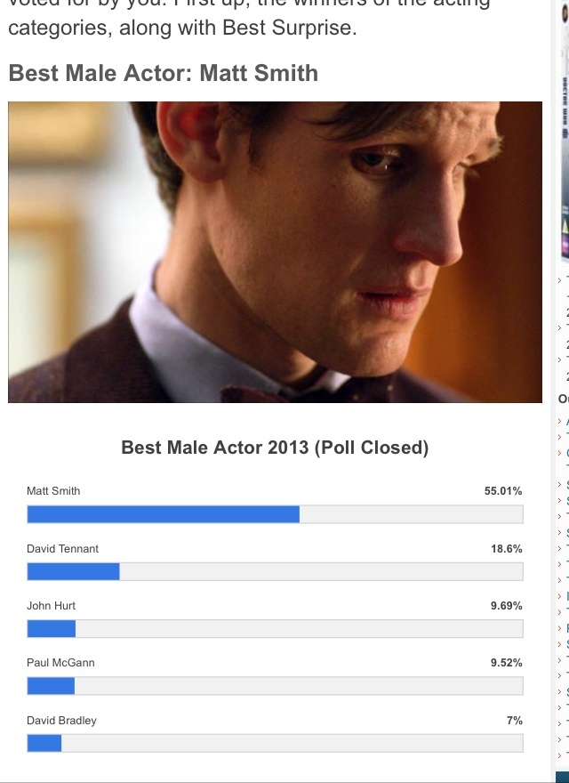 Voter pour Matt: Le meilleur acteur masculin Doctor Who TV 01710