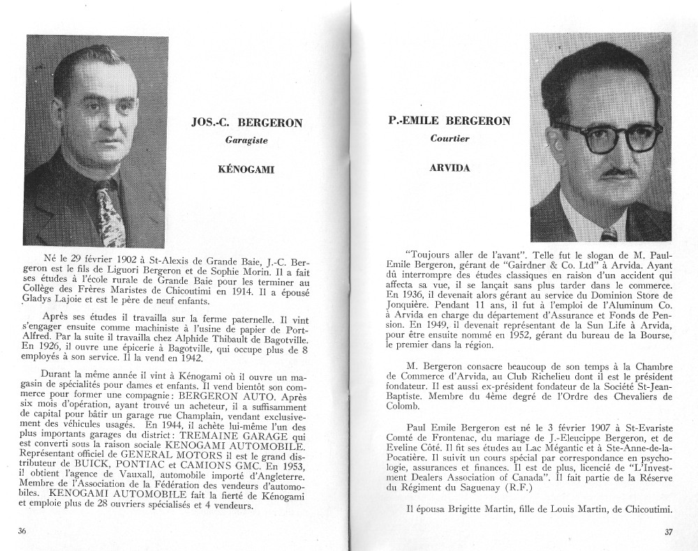 MINI BIOGRAPHIE DE PERSONNALITÉES DU S-L-ST-JEAN 01910