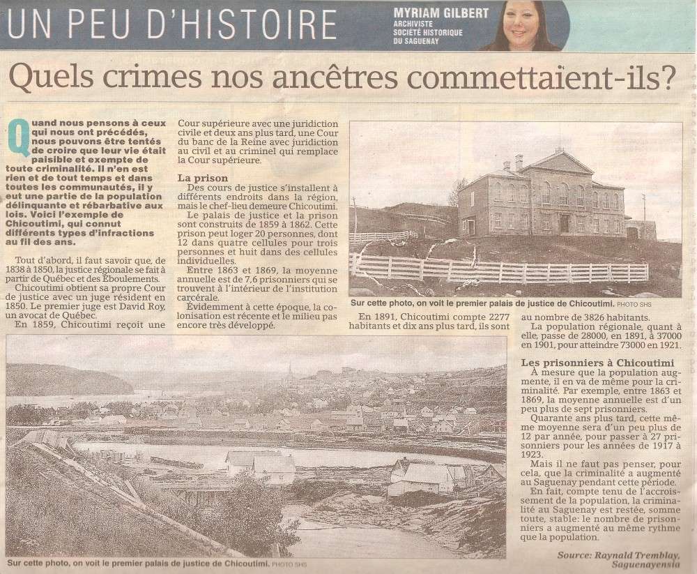 La justice à Chicoutimi. Prison12