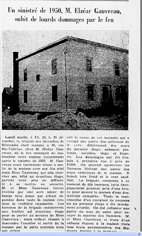 Monsieur Elzéar Gauvreau Sinistré le 31 décembre 1951 à Rimouski Sinist10