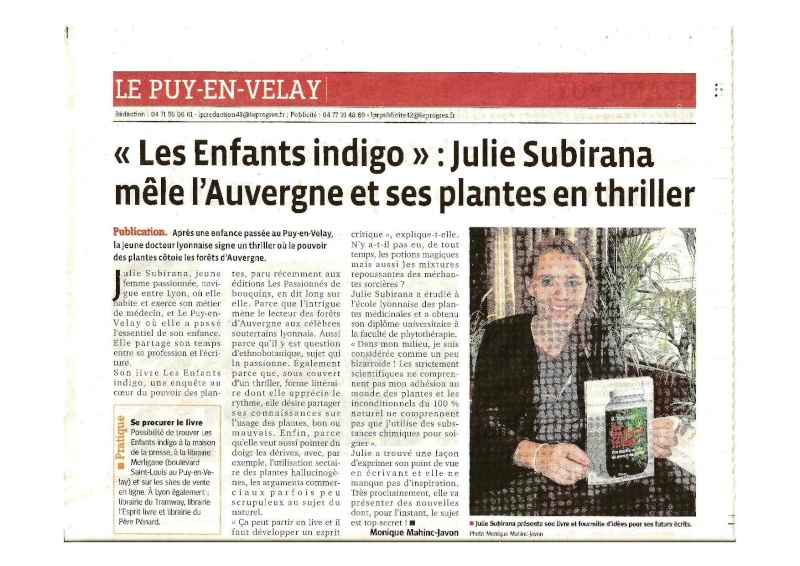 Article sur le livre de J. Subirana paru dans le Progrès Auvergne Julie_10