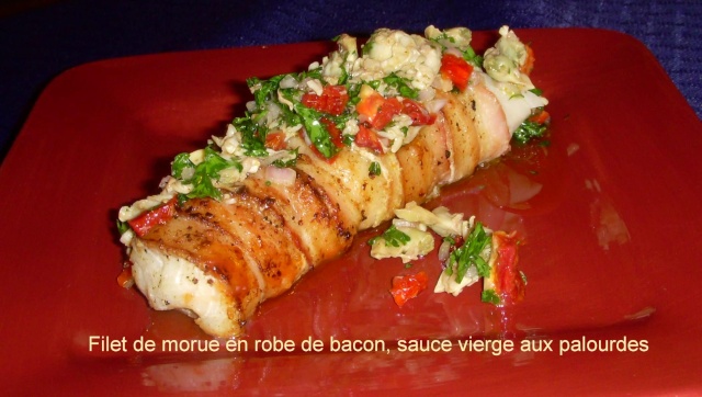 Filet de morue en robe de bacon, sauce vierge aux palourdes Morue_11