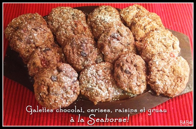 Galettes chocolat, cerises, raisins et gruau à la Seahorse! Galett10