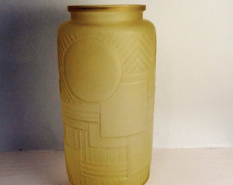 Vase verre Art Déco satiné St Denis Souchon-Neuvesel Il_34010