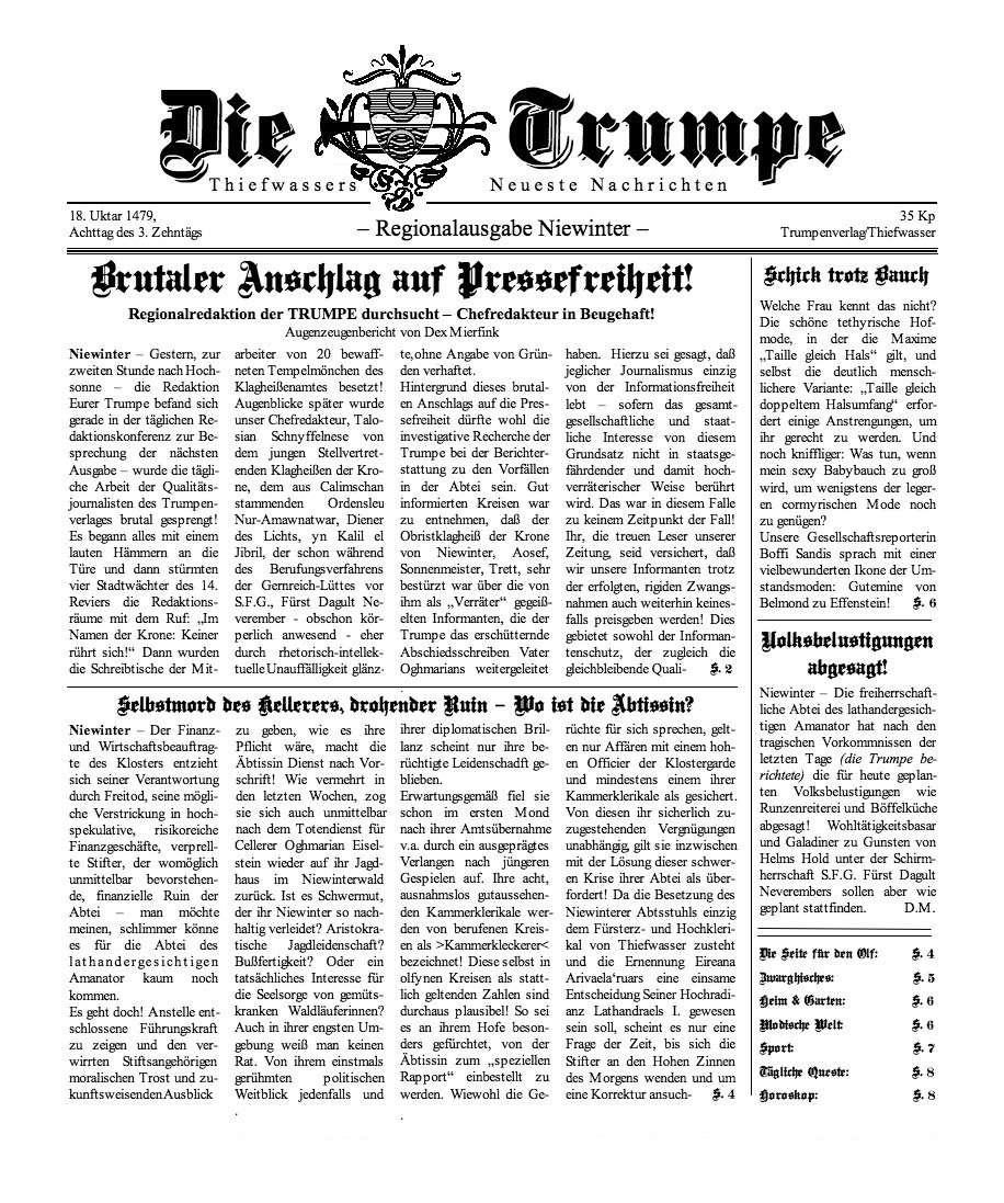 Hier findet ihr eine Übersicht über die bisher erschienenen Zeitungen Die_tr18