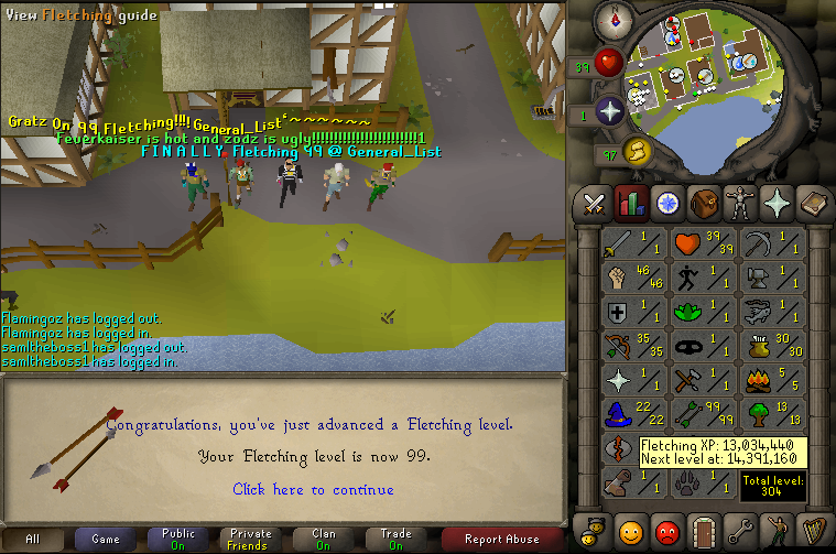 Going to fletching 99! :p everyday new image with my fletching xp :P 9910