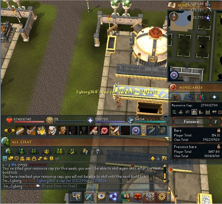 Resource Cap screenshots for 31st December to 7th January 01072010