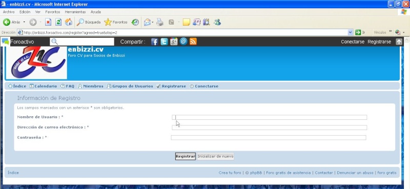 Registro en el foro: paso a paso. 0210
