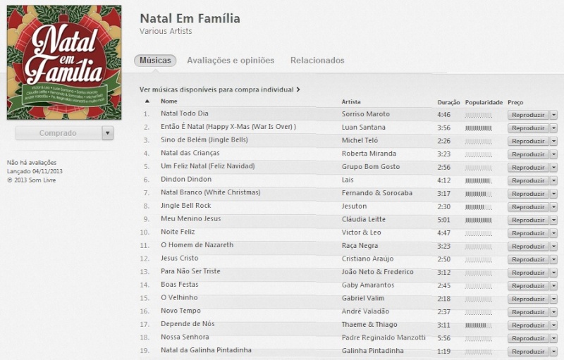 CD Vários Artistas - Natal Em Família (2013) [iTunes Plus] Sem_ta11