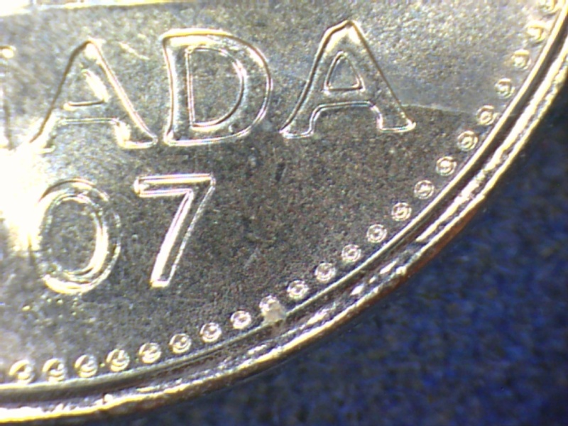 2007 - Coin Fendillé du listel au DA de canaDA (Die Crack) 2007-114