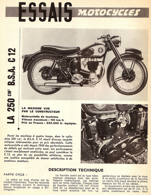 Bsa c11 sl de 1952  78568010